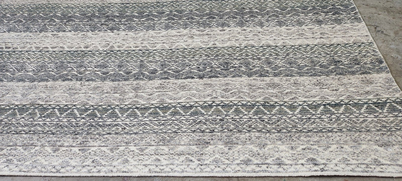 Angus Sampson Hand-Knotted Modern Rug Natural Grey High-Low 8x10.3 | Banana Manor Rug Company