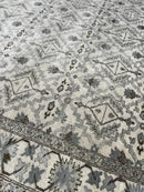 Anishka Clarke 12x15 Ivory Hand-Knotted Herati Rug | Banana Manor Rug Factory Outlet