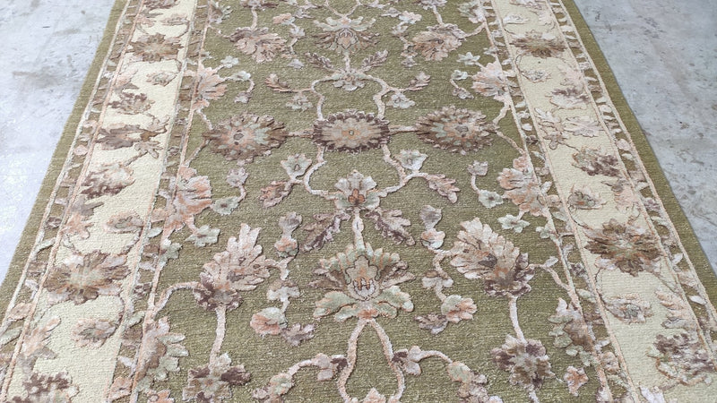 Ann Margret 5.9x8.6 Cream Hand-Knotted Oushak Rug | Banana Manor Rug Company