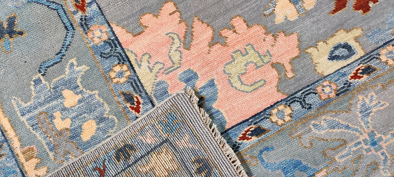 Anna-Lisa 8.3x10 Light Blue Hand-Knotted Oushak Rug | Banana Manor Rug Company