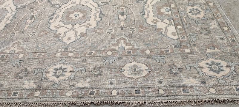 Anna Wintour 10.3X14 Grey Hand-Knotted Oushak Rug | Banana Manor Rug Company