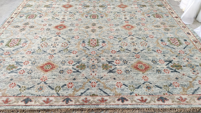 Annabella Anderson 10x14 Sage Green Hand-Knotted Oushak Rug | Banana Manor Rug Company