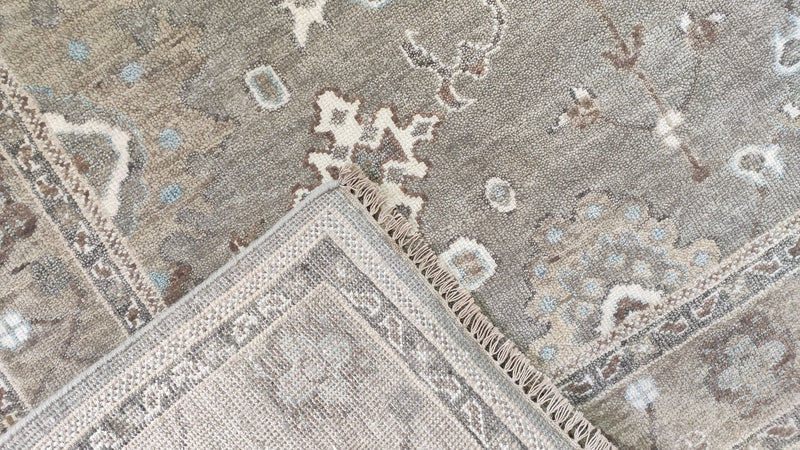 Annabeth 9x11.9 Light Brown Hand-Knotted Oushak Rug | Banana Manor Rug Company