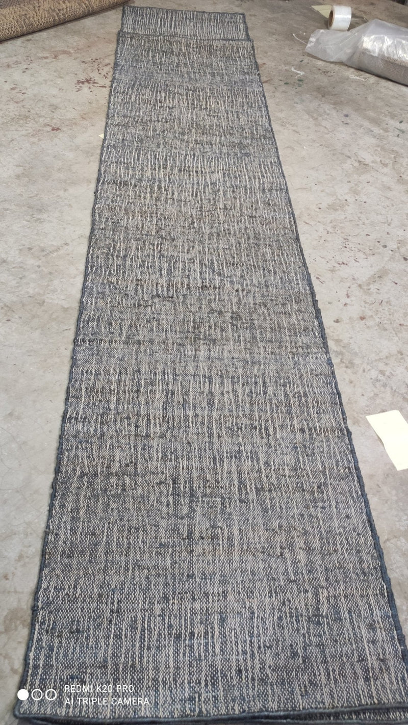 Annette Pizzo 2.6X10 Natural Grey Durrie Jute Runner | Banana Manor Rug Company