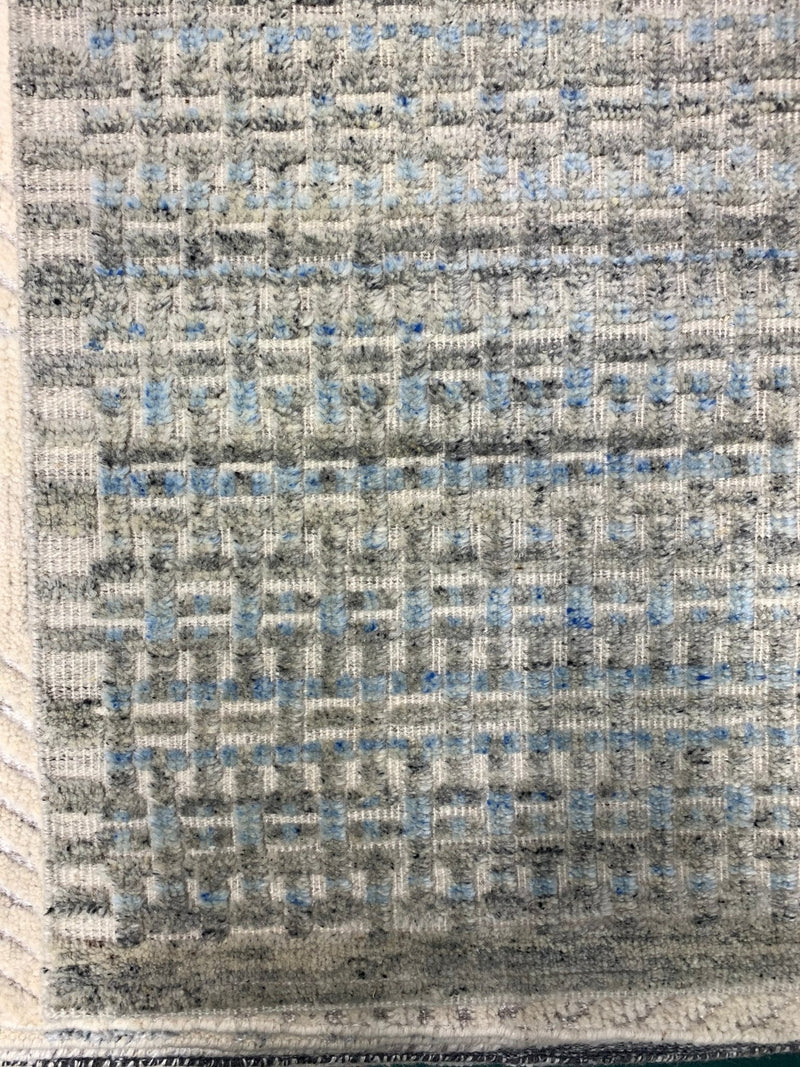 Anthony Blue & Gray Interplay 8x10 Hand-Knotted Rug | Banana Manor Rug Company