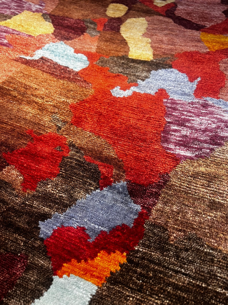 Anthony Hayes Hand-Knotted Modern Rug Red Multi-Colored 5X6.6 (Various Sizes) | Banana Manor Rug Factory Outlet