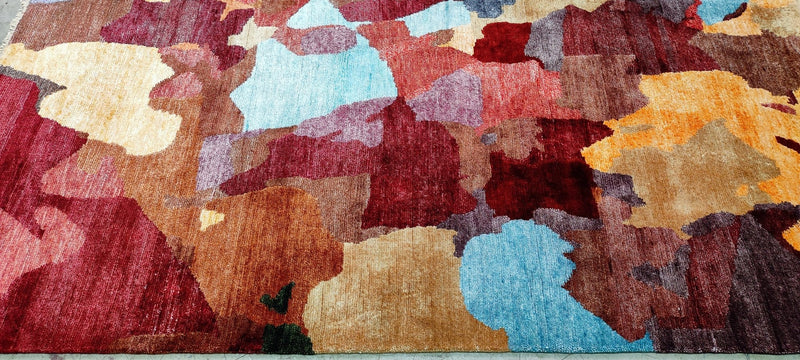 Anthony Hayes Hand-Knotted Modern Rug Red Multi-Colored 5X6.6 (Various Sizes) | Banana Manor Rug Company