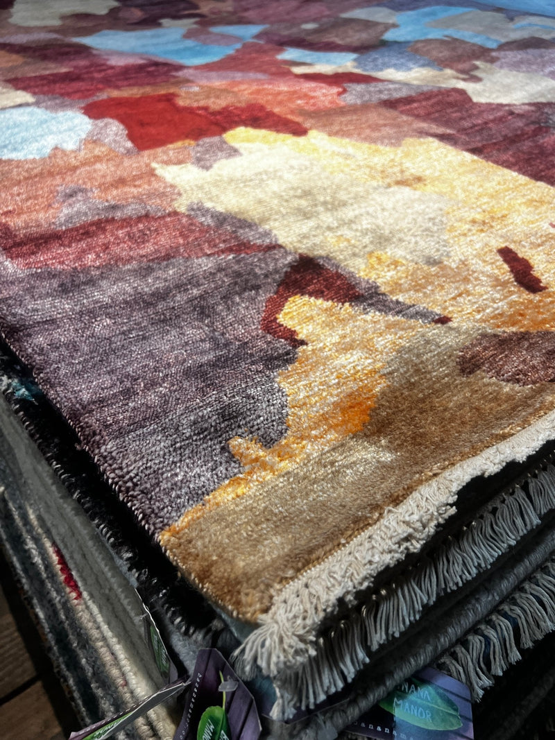 Anthony Hayes Hand-Knotted Modern Rug Red Multi-Colored 5X6.6 (Various Sizes) | Banana Manor Rug Factory Outlet