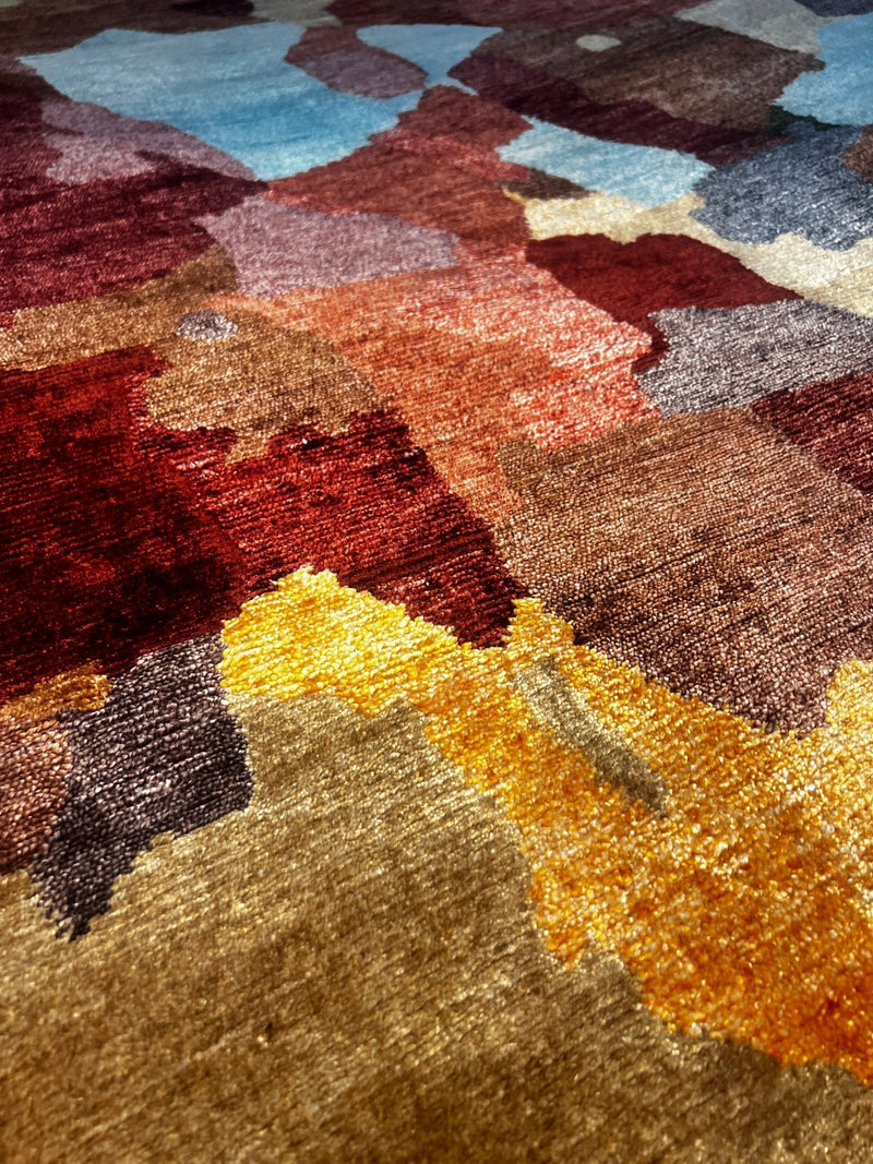 Anthony Hayes Hand-Knotted Modern Rug Red Multi-Colored 5X6.6 (Various Sizes) | Banana Manor Rug Factory Outlet