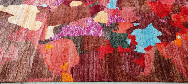 Anthony Hayes Hand-Knotted Modern Rug Red Multi-Colored 5X6.6 (Various Sizes) | Banana Manor Rug Company