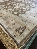 Antionette 8x10 Brown and Ivory Hand-Knotted Oushak Rug | Banana Manor Rug Company