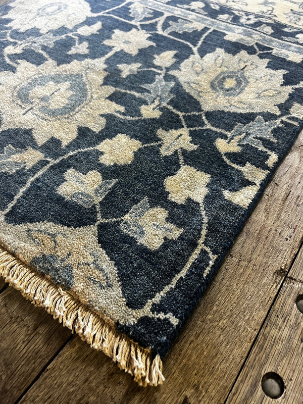 "Apollina" Dark Blue Hand-Knotted Oushak 8x10 | Banana Manor Rug Company