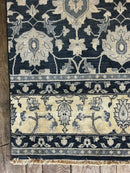 "Apollina" Dark Blue Hand-Knotted Oushak 8x10 | Banana Manor Rug Company