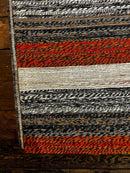 Apollo 5.3x7.6 Mulit-Colored Striped Durrie Rug | Banana Manor Rug Factory Outlet