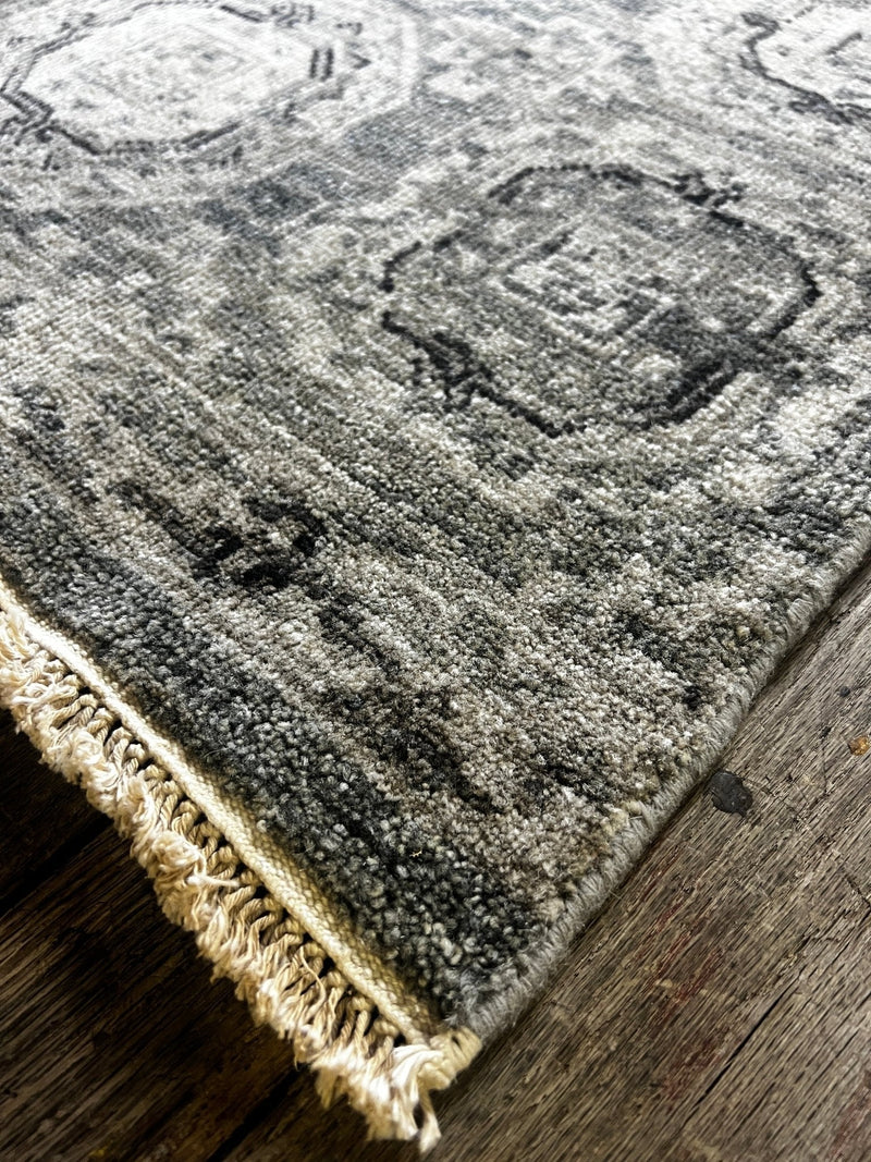 "Arabel" Grey Hand-Knotted Oushak 8x10 | Banana Manor Rug Company