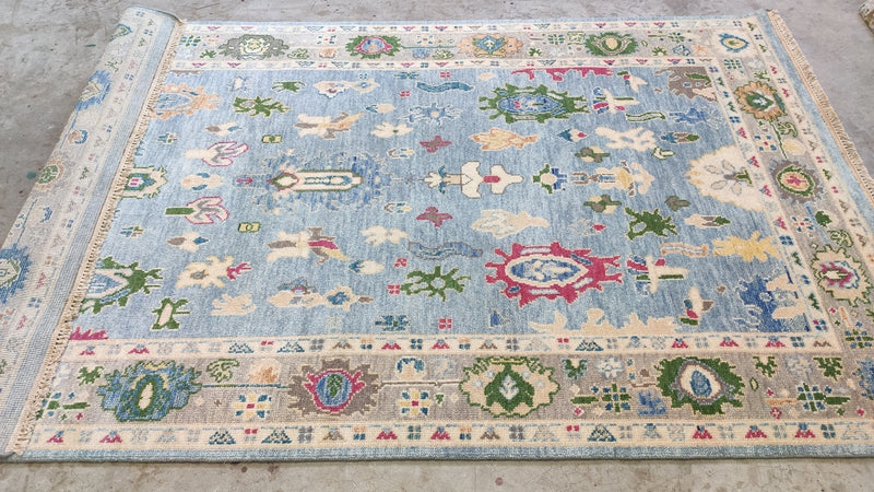 Arcanna 5x8 Light Blue Oushak Rug | Banana Manor Rug Company