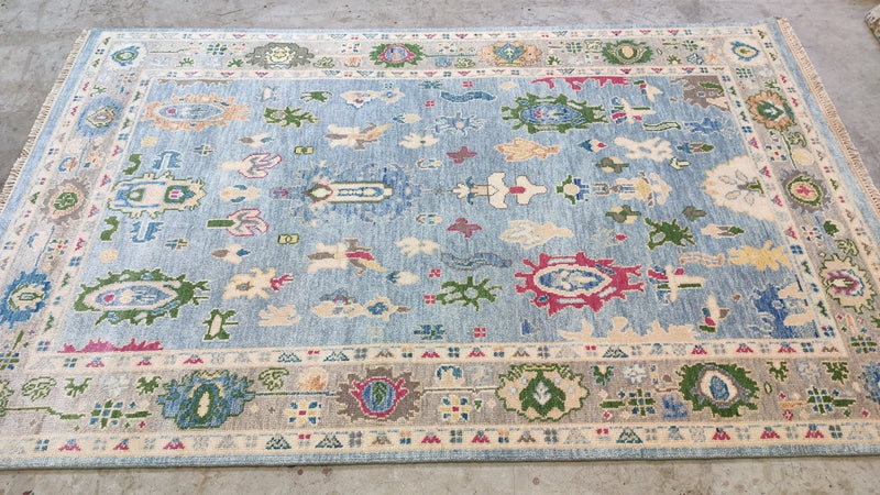 Arcanna 5x8 Light Blue Oushak Rug | Banana Manor Rug Company