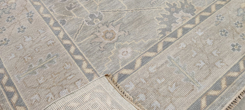 Arianna Huffington Grey and Beige Hand-Knotted Oushak Rug 8x10 | Banana Manor Rug Company