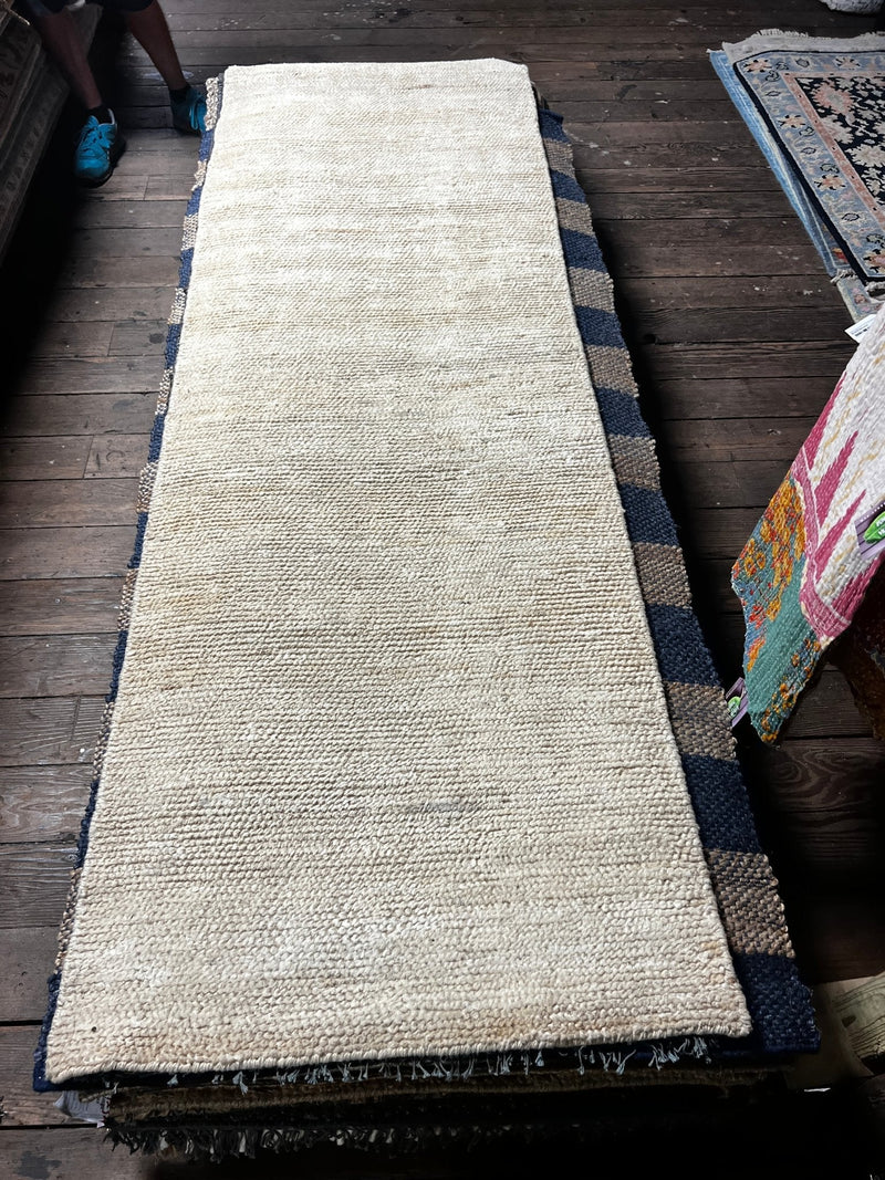 Arthur Dietrich 2.6x8 Tip Sheared Durrie Jute Runner | Banana Manor Rug Company