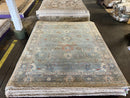 Aster 8x10.3 Light Blue and Grey Hand-Knotted Oushak Rug | Banana Manor Rug Company