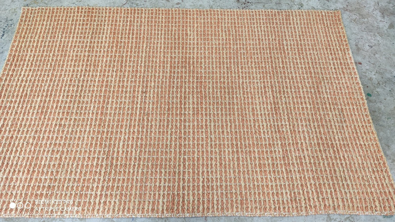 At Toon 5x8 Handwoven Natural and Rust Striped Jute Rug | Banana Manor Rug Company