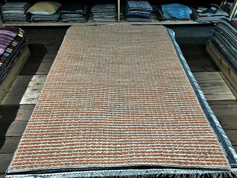 At Toon 5x8 Handwoven Natural and Rust Striped Jute Rug | Banana Manor Rug Factory Outlet