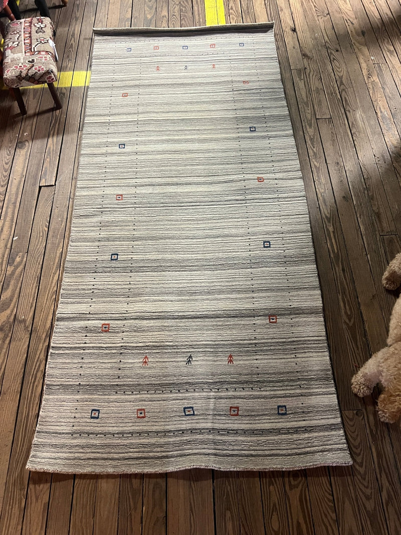 Atlas 3.9x8.6 Natural Handwoven Gabbeh Runner | Banana Manor Rug Factory Outlet