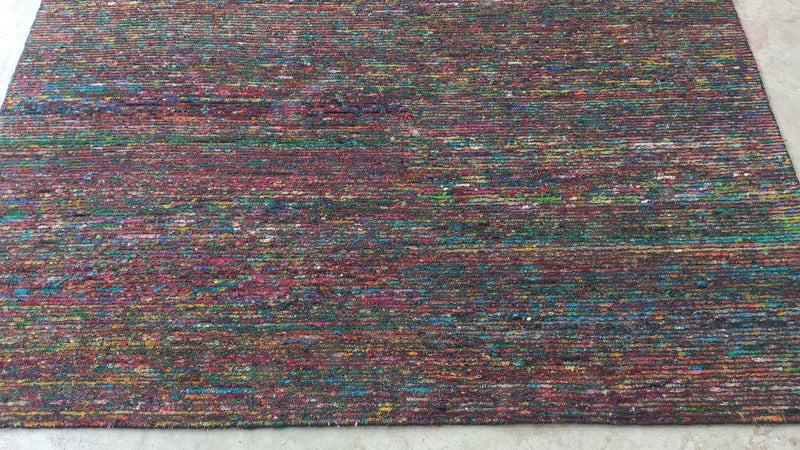 Aunt Totsy 5.3x8 Red and Multi-Colored Hand-Knotted Rug | Banana Manor Rug Company