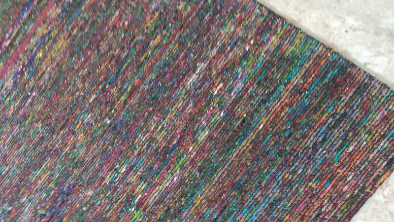 Aunt Totsy 5.3x8 Red and Multi-Colored Hand-Knotted Rug | Banana Manor Rug Company