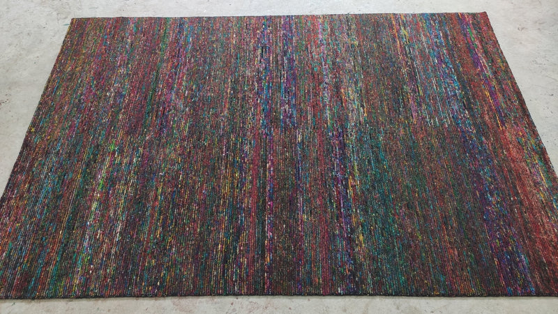 Aunt Totsy 5.3x8 Red and Multi-Colored Hand-Knotted Rug | Banana Manor Rug Company