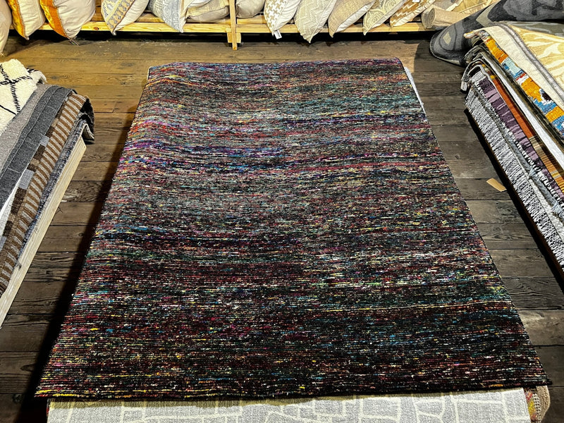 Aunt Totsy 5.3x8 Red and Multi-Colored Hand-Knotted Rug | Banana Manor Rug Company