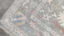 Aurora 9.6x13 Geenish Blue Hand-Knotted Oushak Rug | Banana Manor Rug Company