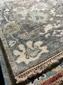 Ausha 2.6x14 Brownish Grey Hand-Knotted Oushak Runner | Banana Manor Rug Company