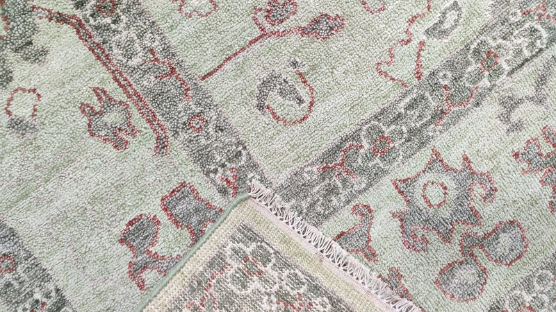 Ava 8.9x12 Light Green Hand-Knotted Oushak Rug | Banana Manor Rug Company