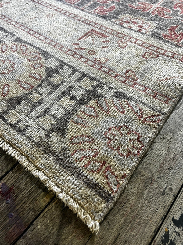 "Aveline" Dark grey and Rust Hand-Knotted Oushak 8x10 | Banana Manor Rug Company