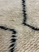 Axelle 6.6x9.9 Ivory and Black Hand-Knotted Moroccan Style Rug | Banana Manor Rug Company