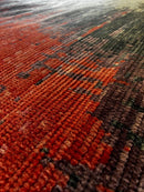 Aylar Lie 8x10.3 Grey and Red Hand-Knotted Abstract Rug | Banana Manor Rug Company