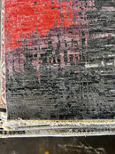 Aylar Lie 8x10.3 Grey and Red Hand-Knotted Abstract Rug | Banana Manor Rug Company