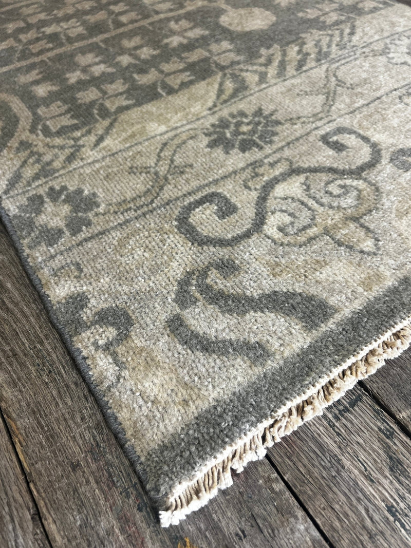 "Azure" Grey Hand-Knotted Oushak 8x10 | Banana Manor Rug Company