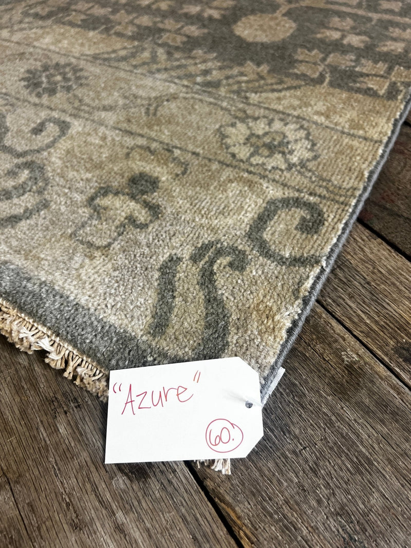 "Azure" Grey Hand-Knotted Oushak 8x10 | Banana Manor Rug Company