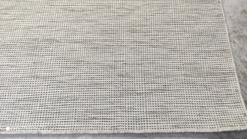 Baja 12x18 Handwoven Grey and Tan Textured Durrie Rug | Banana Manor Rug Company