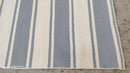 Baja Handwoven Blue and White Striped Wool Durrie Rug 5.6x8 | Banana Manor Rug Company
