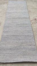 Balthazar Smith 2.6x8.3 Grey and Natural Handwoven PET Yarn Runner | Banana Manor Rug Company