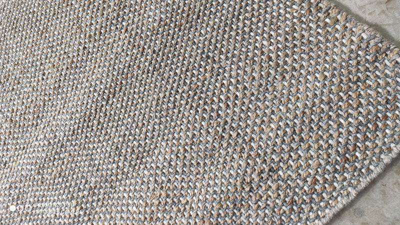 Bamonte Handwoven Natural and White Jute and Wool Rug 8x11 | Banana Manor Rug Company