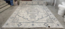 Barbara Allen 9x11.9 Ivory Hand-Knotted Oushak Rug | Banana Manor Rug Company