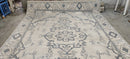 Barbara Allen 9x11.9 Ivory Hand-Knotted Oushak Rug | Banana Manor Rug Company