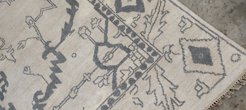 Barbara Allen 9x11.9 Ivory Hand-Knotted Oushak Rug | Banana Manor Rug Company