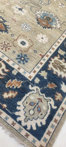 Barbara Allen de Kwiatkowski 9x11.9 Tan and Grey Hand-Knotted Oushak Rug | Banana Manor Rug Factory Outlet