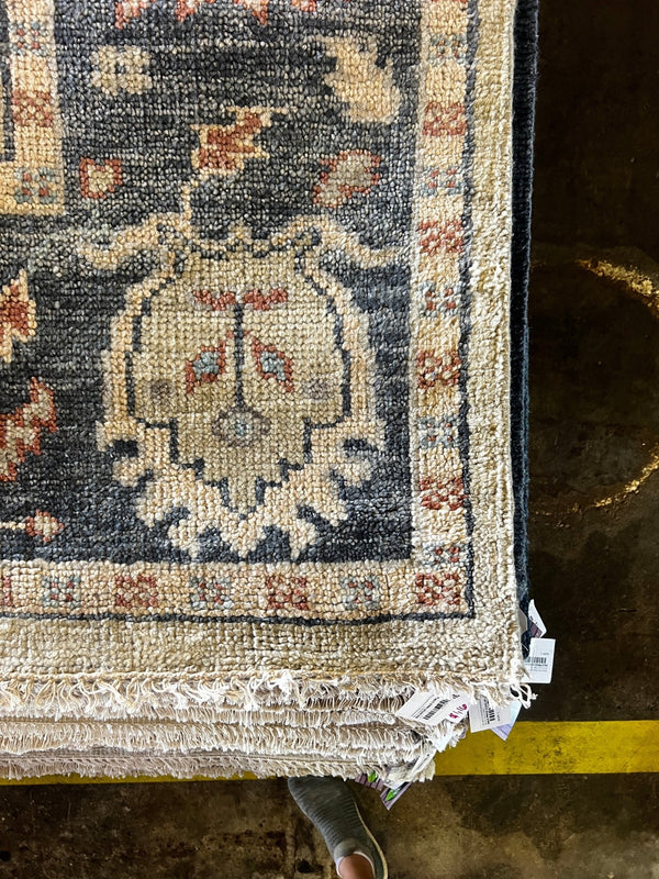 Barbara Allen de Kwiatkowski 9x11.9 Tan and Grey Hand-Knotted Oushak Rug | Banana Manor Rug Factory Outlet