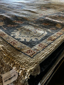 Barbara Allen de Kwiatkowski 9x11.9 Tan and Grey Hand-Knotted Oushak Rug | Banana Manor Rug Factory Outlet